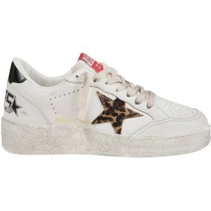Golden Goose Low-Top Sneakers - White Vintage Leather Sneakers With Leopard Star in wit