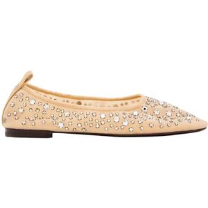 - Pointed Toe Ballerina Flats in beige