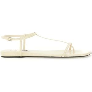 Jil Sander Sandalen - Leather Sandals With Ankle Strap in wit
