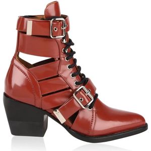 Chloé Boots - Rylee Medium Cut-Out Boots in bruin