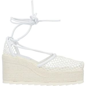 Bottega Veneta Sandalen - Stretch Espadrille Wedges in wit