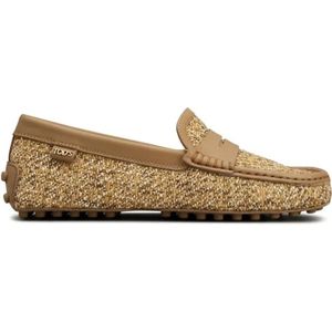 - Textured Upper Slip-On Moccasin Shoes With Rubber in bruin