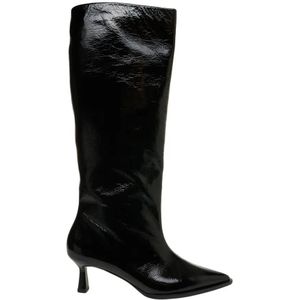 BILLI BI Boots - Smooth Leather Knee-High Ankle Boots in zwart