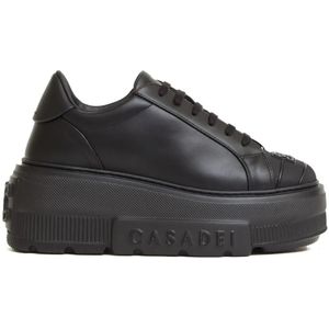 Casadei Low-Top Sneakers - Salen Sneakers In Black Leather in zwart