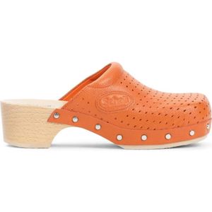 Balenciaga Slippers & Mules - Perforated Calf Leather Slippers in oranje