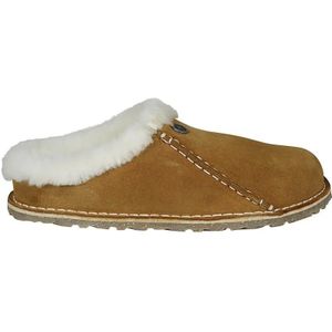 Birkenstock Slippers & Mules - Shearling-Collared Zermatt Suede Slip-On Shoes in bruin