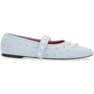 - "Ryder" Ballerina Flats With Studs in blauw