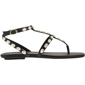 Stuart Weitzman Sandalen - Pearlita - Thong Sandal With Pearls in zwart