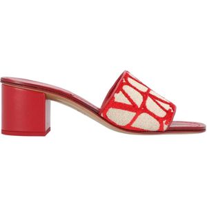 Valentino Garavani Sandalen - Vlogo Heel Slides Red in rood