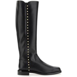 Stuart Weitzman Boots - Tall Studded Riding Boots in zwart