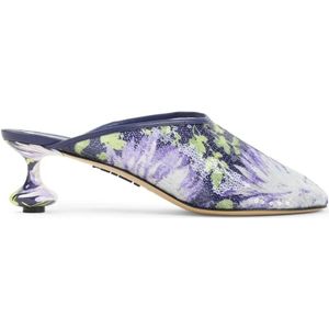 Loewe Slippers & Mules - Floral Patterned Loewe Slippers With Sculpted Heel in grijs