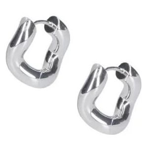 Charlotte Chesnais Oorbellen - Sculptural Silver Hoop Earrings With Polished Fini in multi