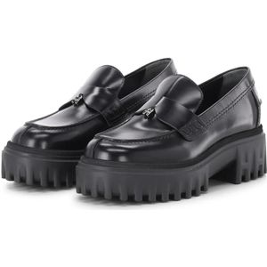 Hogan Low-Top Sneakers - Loafer aus Glattleder in zwart