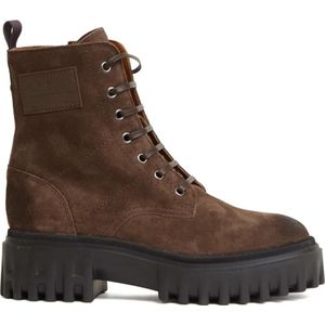 Hogan Boots - Brown Suede Ankle Boots With Leather Detailing in bruin