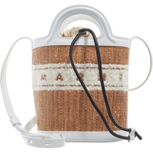Marni Bucket bags - Mini Bucket Rafia Jacquard in bruin