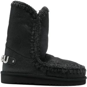 Mou Boots - Ankle Boots With Plush Sheep Leather Lining in zwart