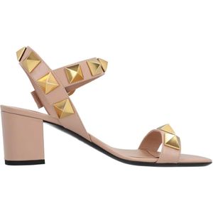 Valentino Garavani Sandalen - Roman Stud Calfskin Sandal in beige