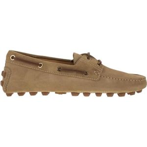 - Rubber Bubble Suede Boat in bruin