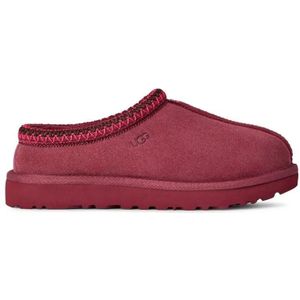 UGG Slippers & Mules - Burgundy Suede Slippers With Embroidered Profile A in rood