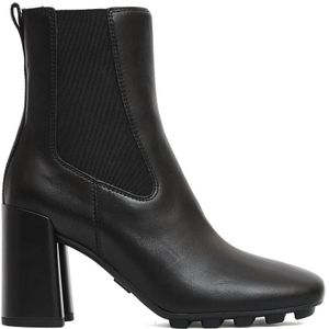 Hogan Boots - Chelsea Black Leather 85Mm Ankle Boot in zwart