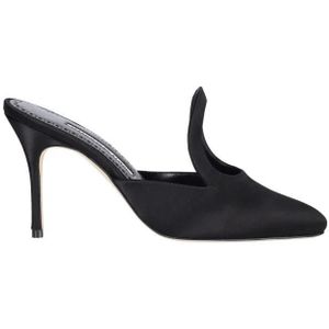 Manolo Blahnik Slippers & Mules - "Fugati" Mules in zwart