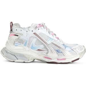 Balenciaga Low-Top Sneakers - Multicolor Textured Sneakers With Chunky Sole in wit