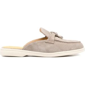 Doucal's Slippers & Mules - Suede-Leather Mules in grijs