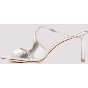 Jimmy Choo Sandalen - Champagne Leather Anise 75 Sandals in zilver