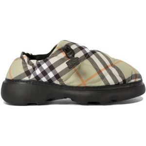 Burberry Slippers & Mules - Quilted Green Sandals With Classic Check Pattern in zwart