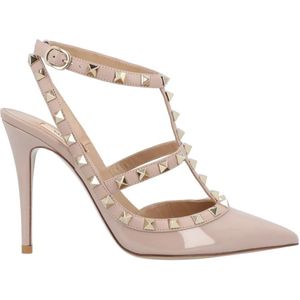 Valentino Garavani Hoge hakken - Patent Rockstud Caged Pump Beige in beige