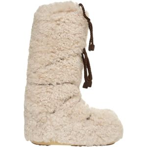 Moonboot Boots - Icon Curly Extra' Sheepskin Boots in beige