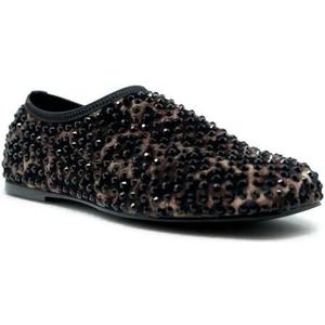 - R20 Leopard Leather/Glitter Shoes in zwart
