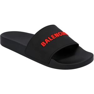 Balenciaga Sandalen - Logo Band Rubber Slide Black in zwart