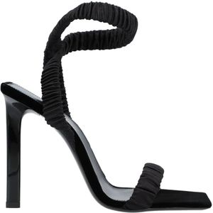 Saint Laurent Sandalen - Pam Sandals In Satin Crepe Black in zwart