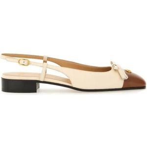 Valentino Garavani - Ballerina Slingback - Beige - Met Puntige Neusdesign