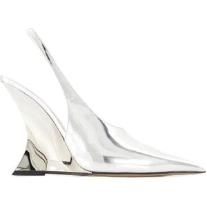 Paris Texas Hoge hakken - Nina Slingback Pumps - Leather - Silver in zilver