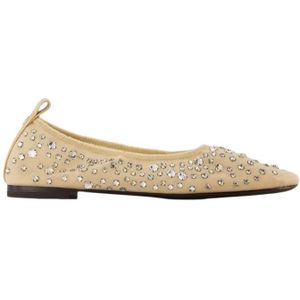 - Crystal Ballerinas - Nylon - Beige in beige