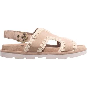 Mou Sandalen - Low Bio Sandal With Back Strap in beige
