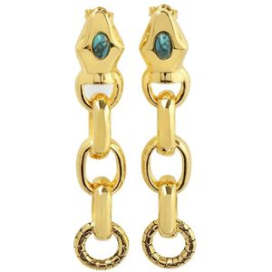 Aurélie Bidermann Oorbellen - Tao Earrings In Turquoise Blue Metal in gold