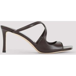 Jimmy Choo Sandalen - Anise 75 Brown Nappa Leather Sandals in bruin