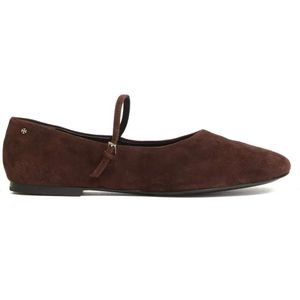 - Mary Jane Ballet Suede Chocolate in bruin