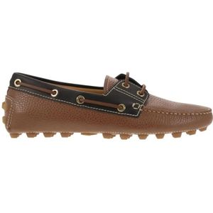 - Leather Boat Bubble Grommet in bruin