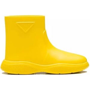 Prada Boots - Logo Rubber Boots in geel