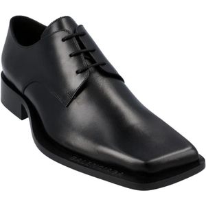 Balenciaga Low-Top Sneakers - Leather Cut Derby Shoes Black in zwart