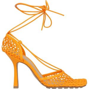 Bottega Veneta Sandalen - Stretch Lace-Up Sandal Orange in oranje