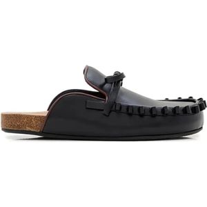 J.W.Anderson Slippers & Mules - Black Bow Tie Leather Mules in zwart