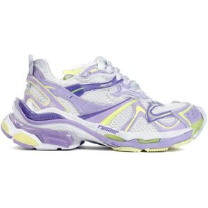 Balenciaga Low-Top Sneakers - Runner 2 Lilac Yellow Polyurethane Sneakers in wit