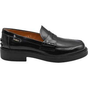 - Laced Black Flat Shoes With Design in zwart