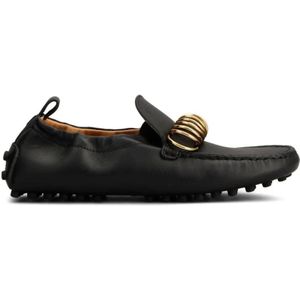 - Slip-On Shoes With Striking Ring Embellishment in zwart