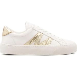 Moncler Low-Top Sneakers - Ecru Sneakers With Contrasting Branded Heel in beige